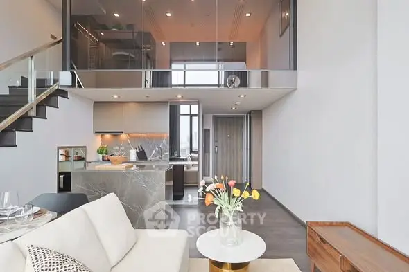 Modern loft apartment with open kitchen and stylish living area