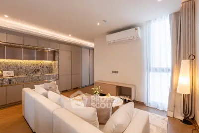 Luxurious living room with elegant decor and modern air conditioning