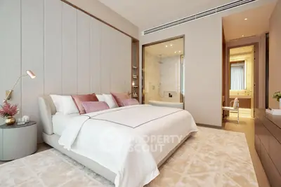 Luxurious bedroom with ensuite bathroom and elegant decor