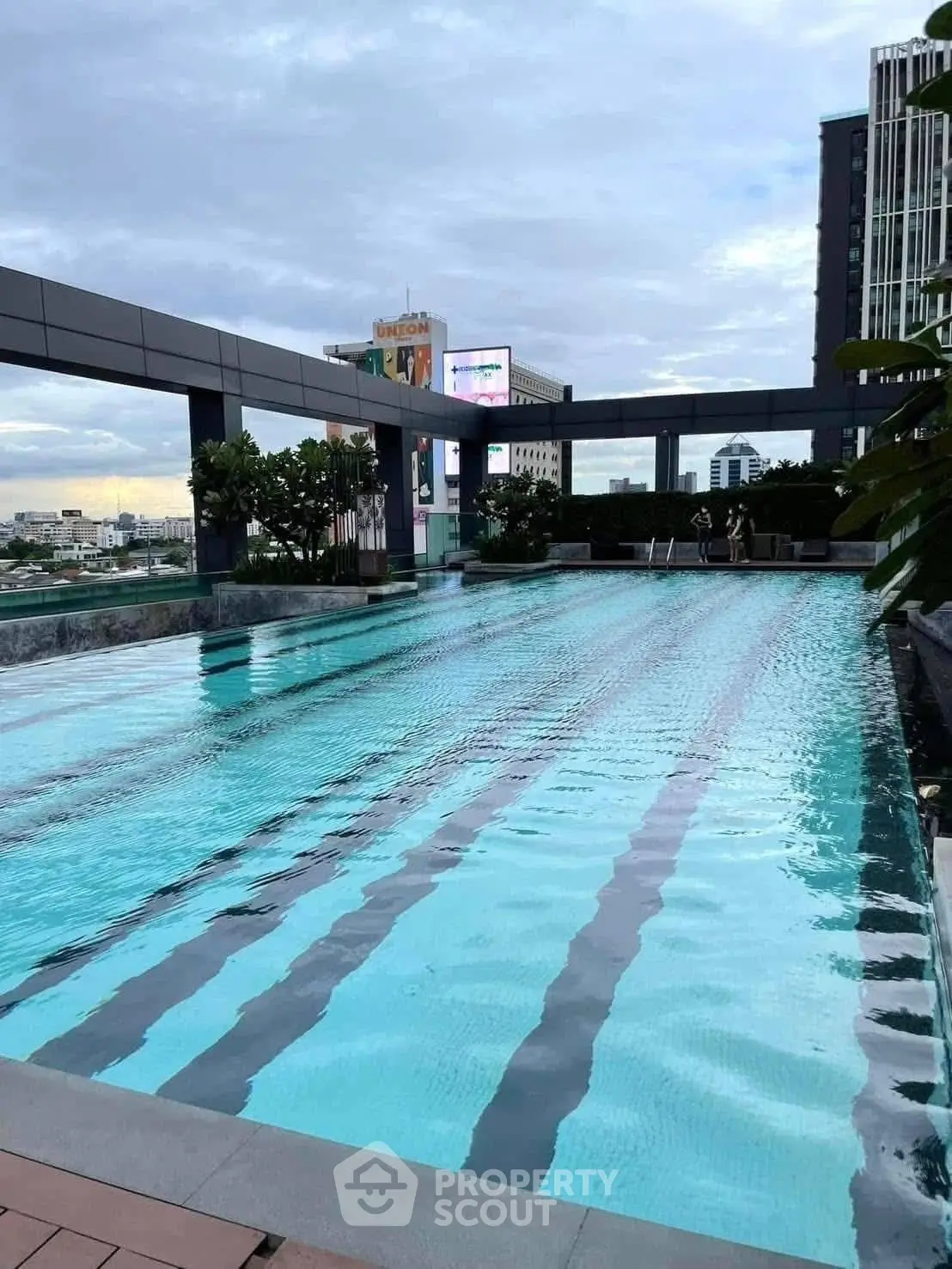 Luxurious rooftop pool with stunning city views and modern design.
