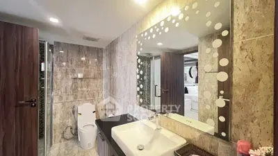 Luxurious modern bathroom with elegant fixtures and stylish decor