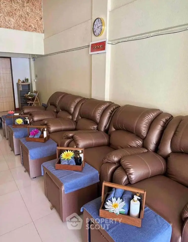 Luxurious leather seating in a stylish living area with decorative accents