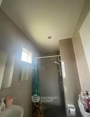 Modern bathroom with shower and natural light