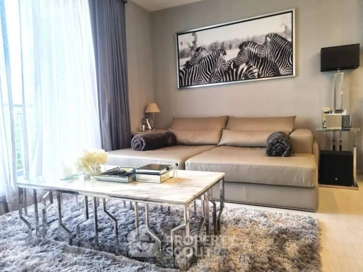 Luxurious living room with elegant decor and plush seating