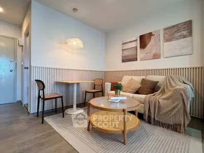 Chic modern living room with cozy decor and stylish furniture