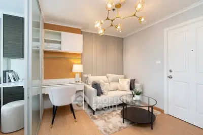 Chic modern living room with stylish decor and cozy seating area