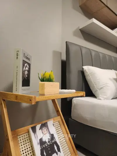 Modern bedroom with stylish decor and cozy ambiance