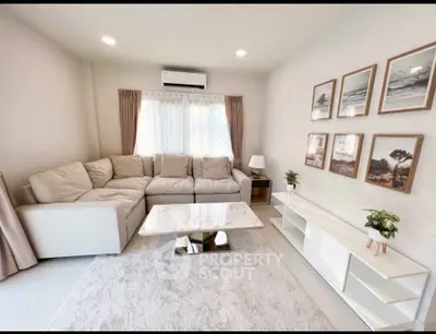 Modern living room with cozy sectional sofa and stylish decor