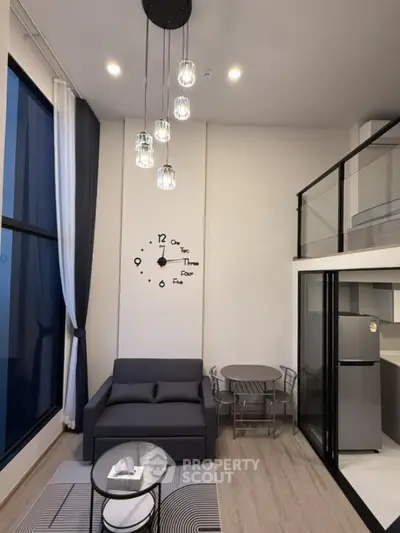 Modern loft apartment with high ceilings and stylish decor