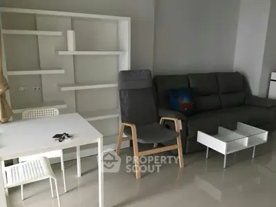 Modern living room with sleek furniture and minimalist design