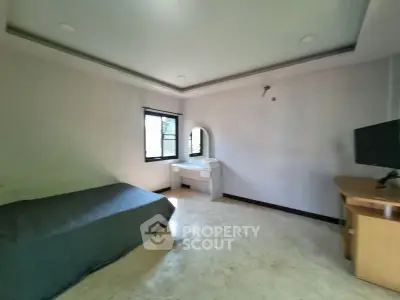 Spacious bedroom with natural light and minimalist decor