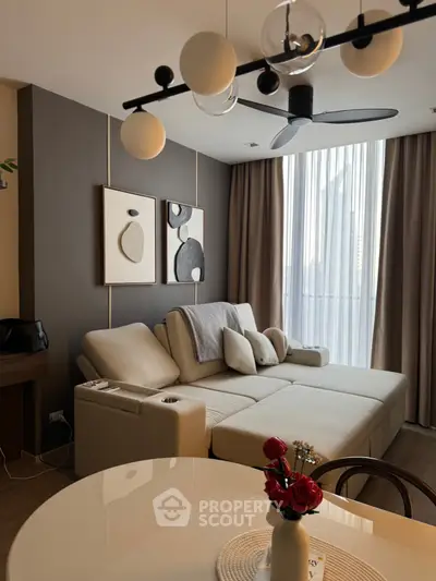 Modern living room with stylish decor and comfortable seating