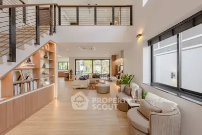 Spacious modern living room with open layout and stylish decor