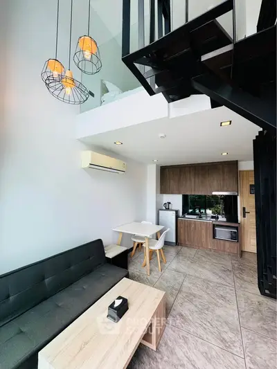 Modern loft apartment with open kitchen and stylish living area