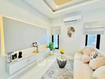 Modern living room with stylish decor and natural light