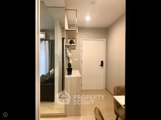 Modern apartment entrance with stylish decor and cozy ambiance