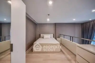 Modern bedroom with minimalist design and natural light