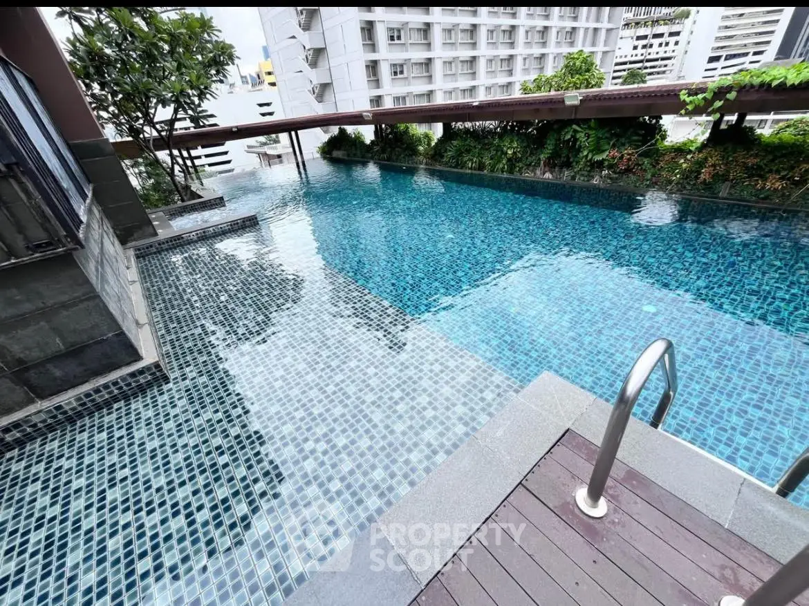 Luxurious rooftop pool with city view, perfect for relaxation and leisure.