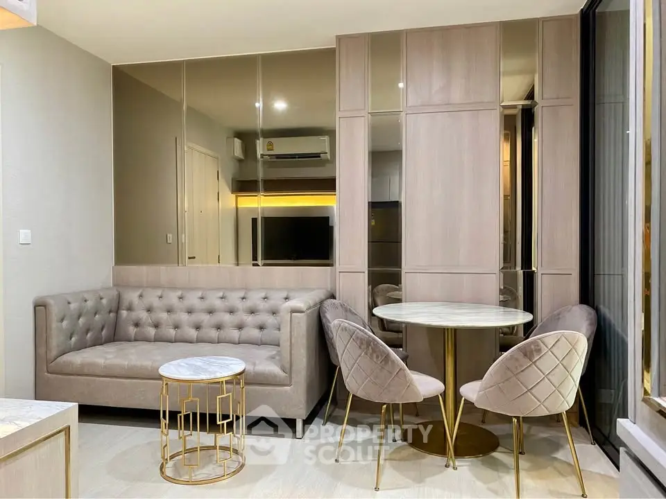 Elegant living room with modern furniture and stylish decor