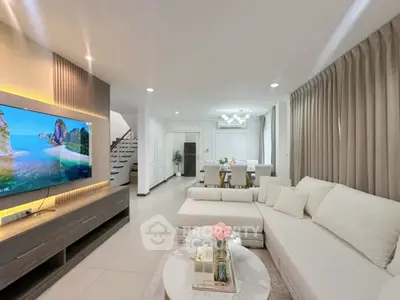 Luxurious modern living room with elegant decor and spacious seating area
