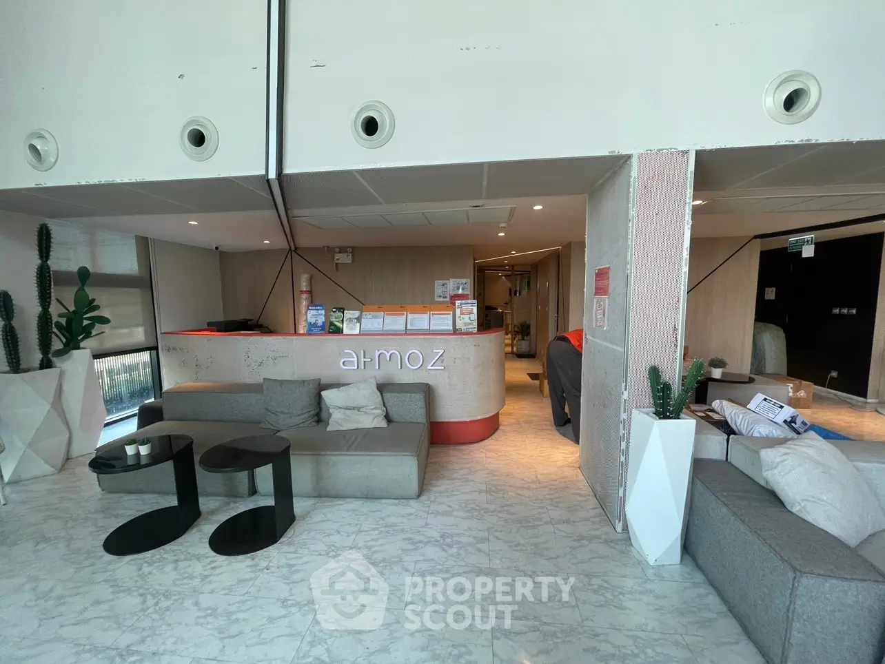 Modern lobby with stylish seating and contemporary design elements
