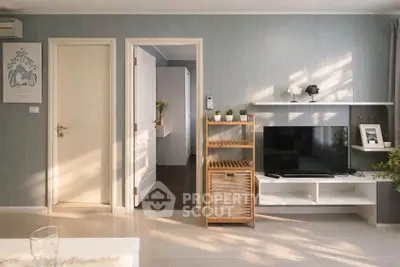 Modern living room with stylish decor and natural light