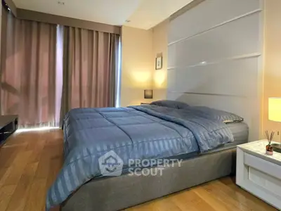 Cozy modern bedroom with elegant decor and natural light