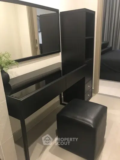 Modern interior with sleek black piano and elegant decor