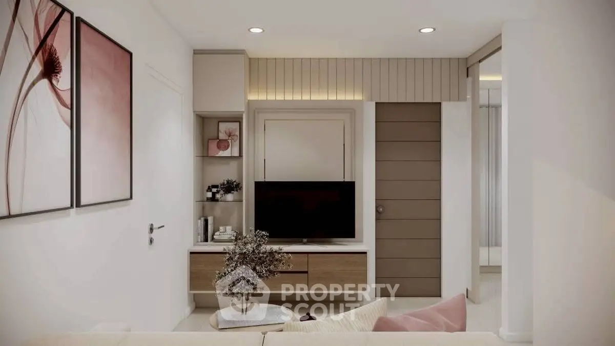 Modern living room with stylish decor and cozy ambiance