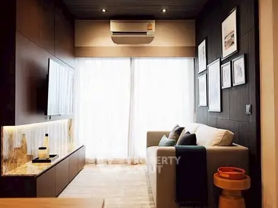 Stylish modern living room with cozy sofa and elegant decor