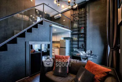 Modern duplex apartment with stylish interior and open kitchen layout