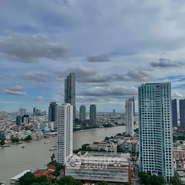 Stunning cityscape view with river and skyscrapers, perfect for urban living enthusiasts.
