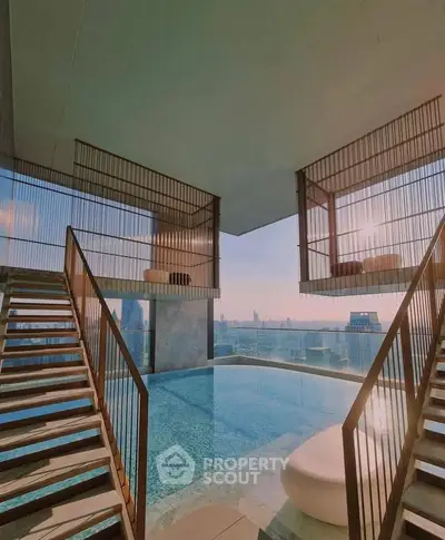 Luxurious rooftop pool with stunning city views and modern design.