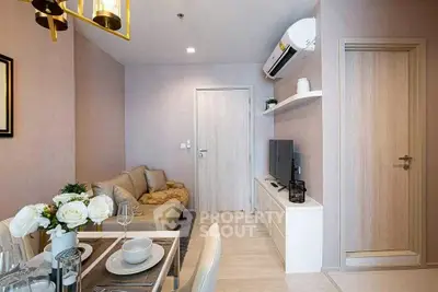 Modern living room with elegant decor and cozy ambiance