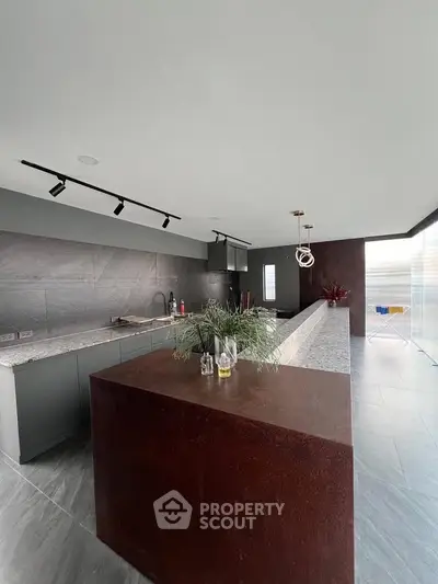 Sleek modern kitchen with open layout and stylish design elements.