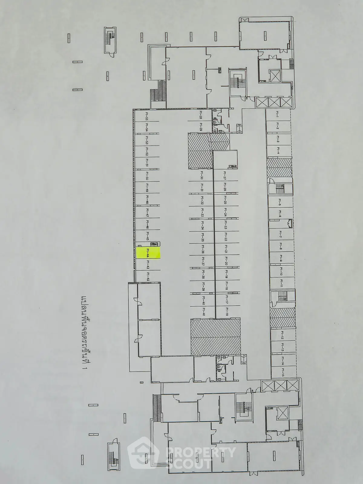 Detailed floor plan of a modern building highlighting unit layout and design.