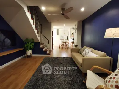 Stylish living room with modern decor and cozy seating area
