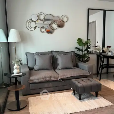 Stylish modern living room with elegant decor and cozy seating area