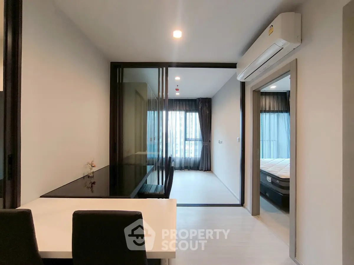 Modern apartment interior with open layout and sleek design