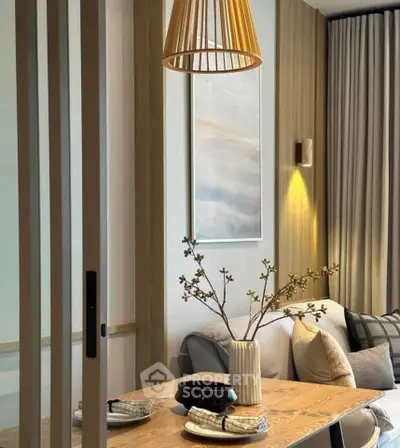 Modern dining area with elegant decor and cozy ambiance