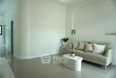 Modern living room with elegant sofa and minimalist decor