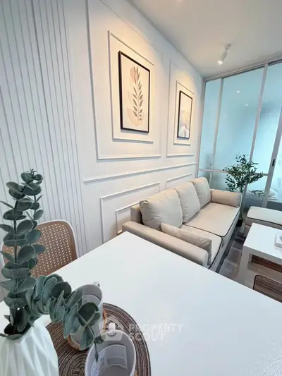 Stylish modern living room with elegant decor and cozy seating area