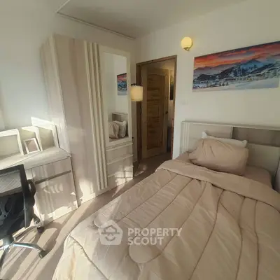 Cozy bedroom with modern furniture and natural light