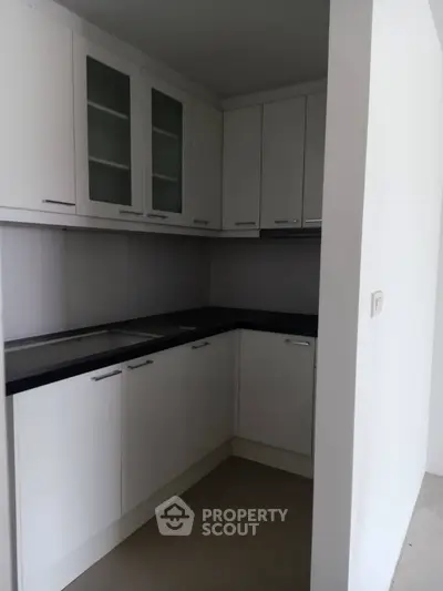 Modern minimalist kitchen with white cabinets and sleek design