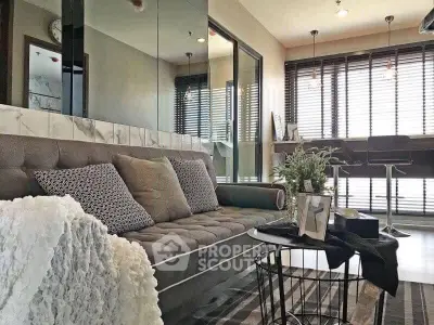 Stylish modern living room with chic decor and natural light