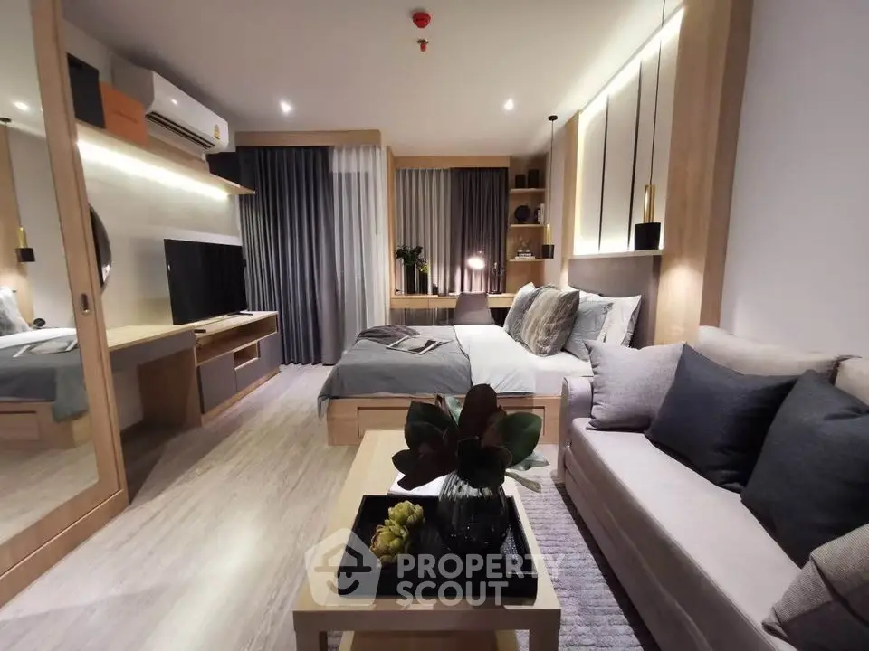 Modern studio apartment with stylish decor and cozy ambiance