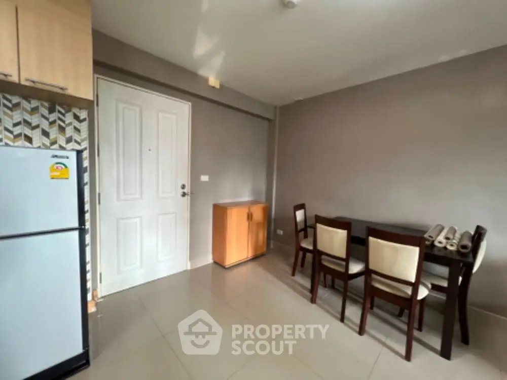 Modern kitchen with sleek design and dining area