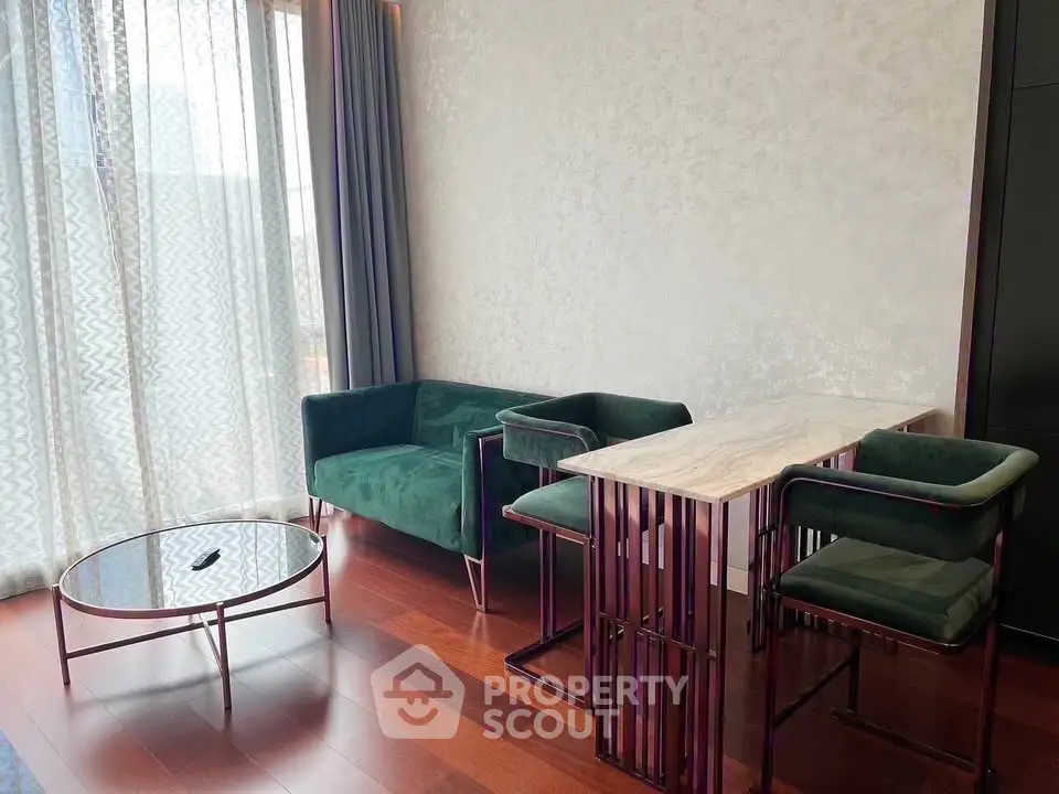 Modern living room with elegant furniture and natural light