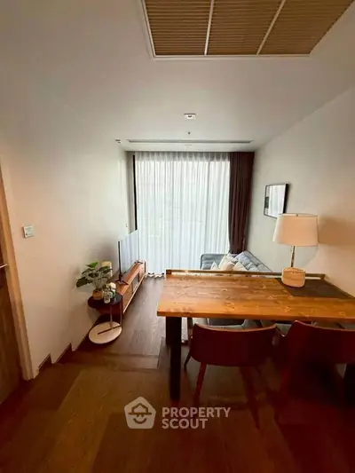 Cozy living room with modern decor and natural light