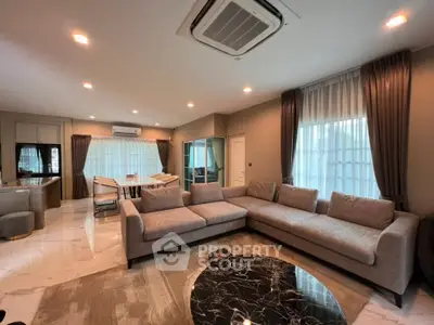 Spacious modern living room with elegant decor and open layout